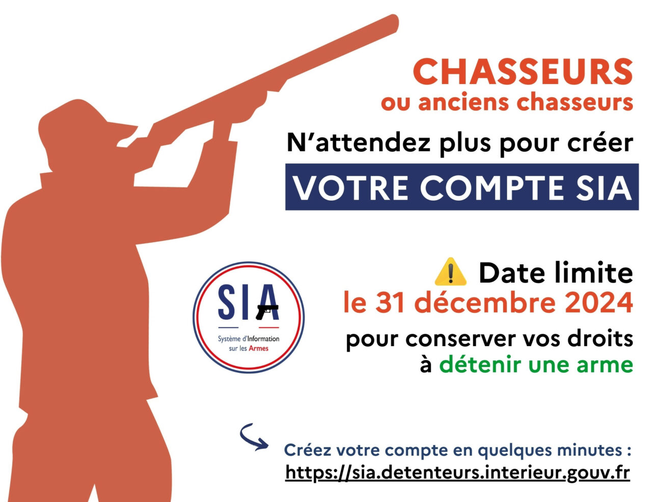 CHASSEURS ET TIREURS SPORTIFS – COMPTE SIA